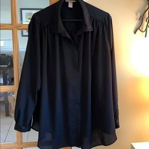 Black sheer button up